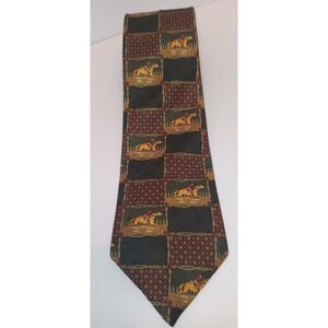 Polifroni‎ Milano Mens Tie Horse Equestrian Necktie Silk Old Money Grandpacore